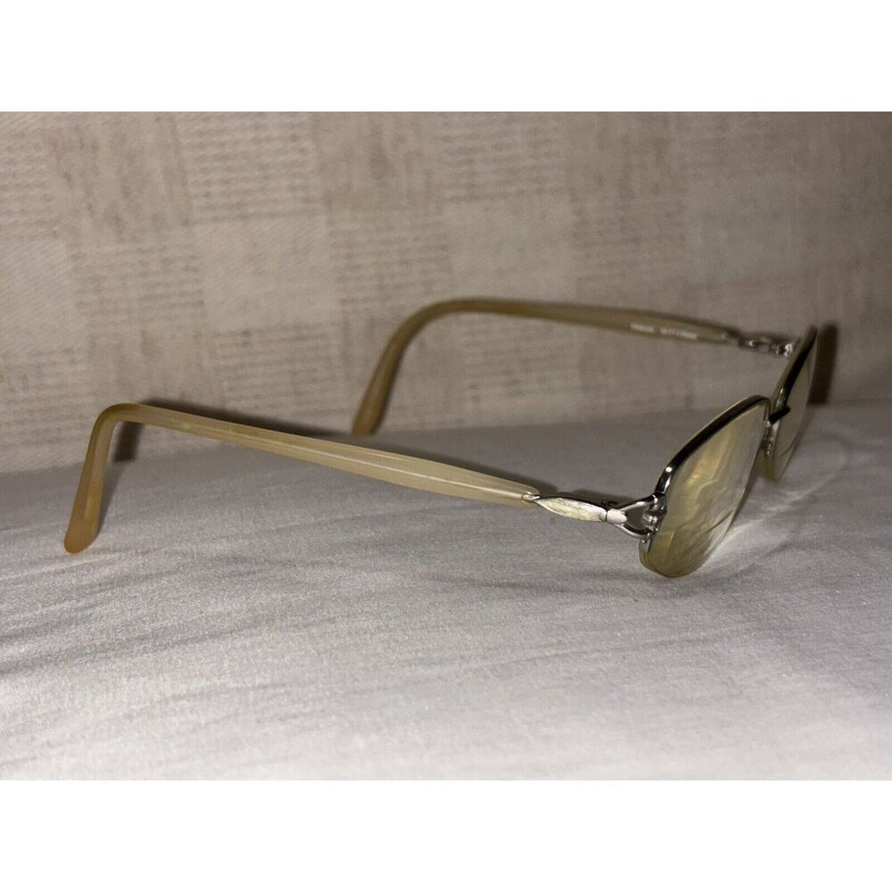 LAURA ASHLEY “CAITLYN” Eyeglasses Frames Only Half Rimless 50–17-135 Gold PV22
